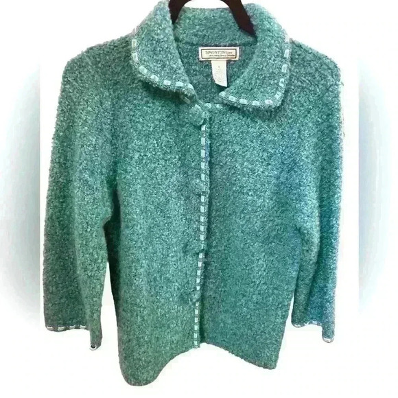 SIMONTON Says by George Simonton Wool Blend &  Velvet Trim Coat Jacket. Size S/M - Picture 4 of 9